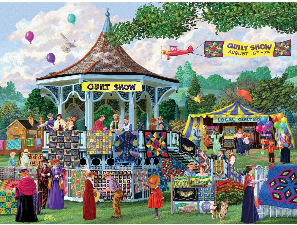 SUNSOUT INC - Summer Quilt Show - 1000 pc Jigsaw Puzzle by Artist: Joseph Burgess - Finished Size 20" x 27" - MPN# 38894