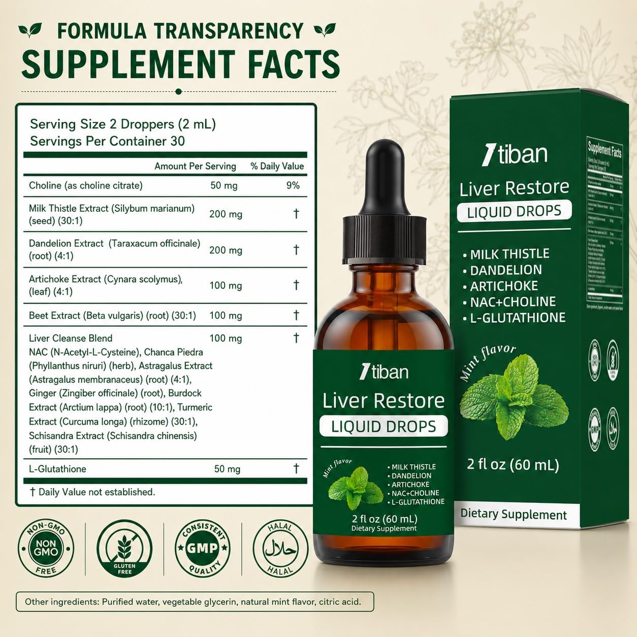 Liver Restore Drops, Liver Cleanse Herbal Liquid Supplement, 60 mL — Amazon image 9