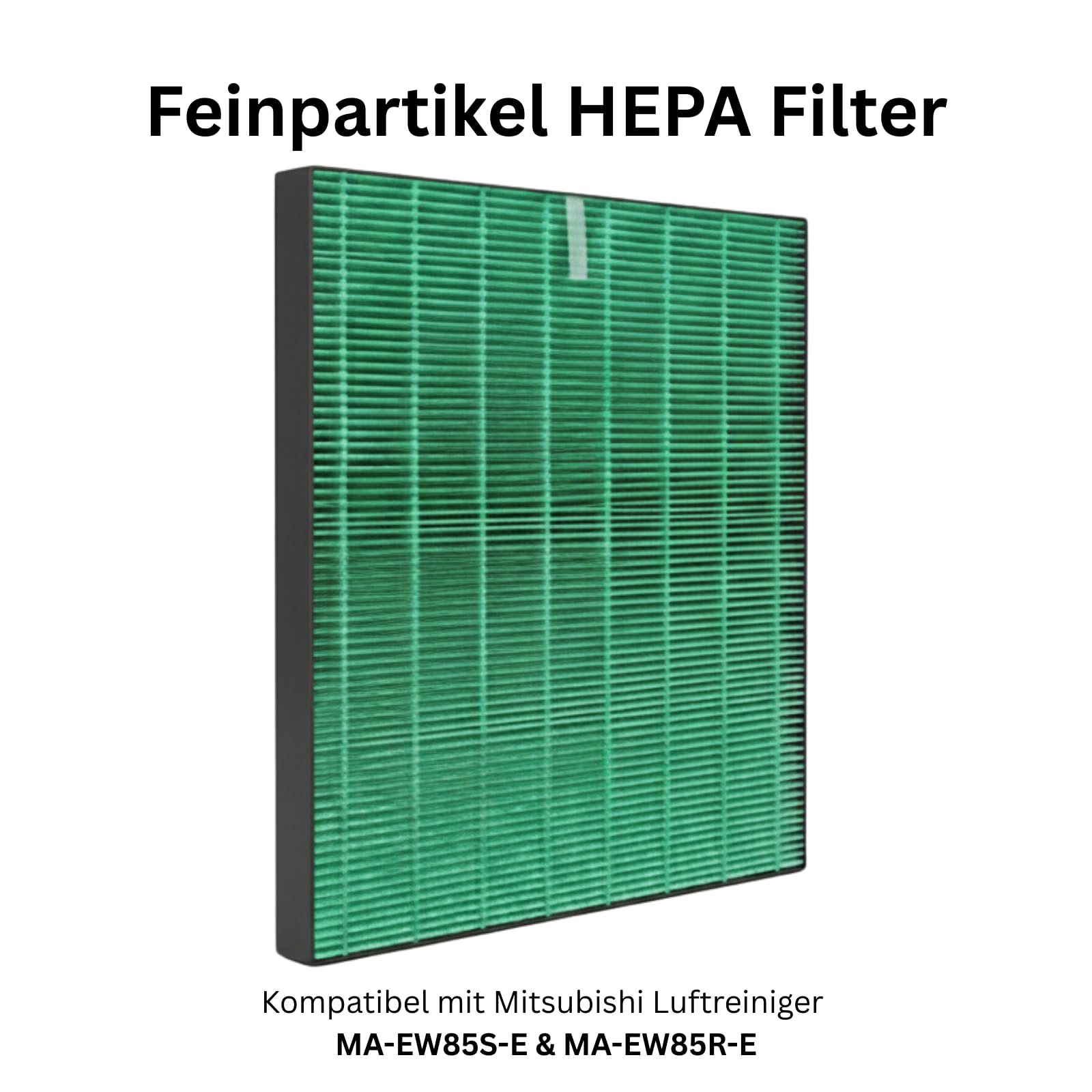 Set di filtri a carbone attivo e HEPA compatibile con Mitsubishi Electric MA-EW85S-E & MA-EW85R-E, filtro di ricambio 2 in 1, nero-verde