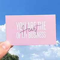 Vista 5 de RXBC2011 Tarjetas de agradecimiento con texto en inglés "You are the Heart of my Business" (100 tarjetas rosas tipo 2)