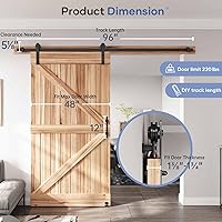 Vista 6 de EaseLife Kit de herrajes para manija y riel de puerta corrediza de granero de 8 pies, polea recta, se desliza suavemente silenciosamente, fácil