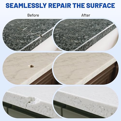 Miniatura 3 de Kit de reparación de mármol y granito, juego de restauración DLS, kit de reparación de encimera de granito de cuarzo para astillas, abolladuras,