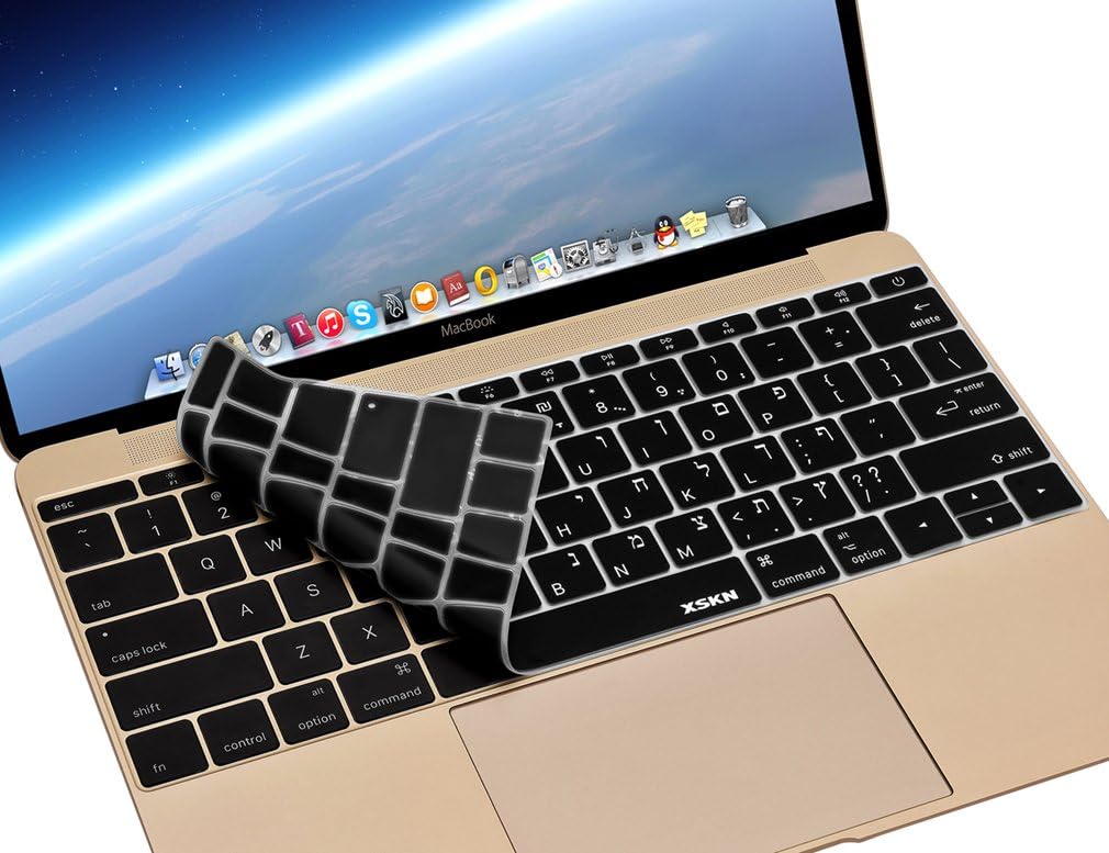 XSKN Hebrew Language Silicone Keyboard Skin Cover for New MacBook Pro 13 Inch Without Touch Bar A1708 (2016 Version, Flat Keys) & New MacBook 12 A1534 image 4