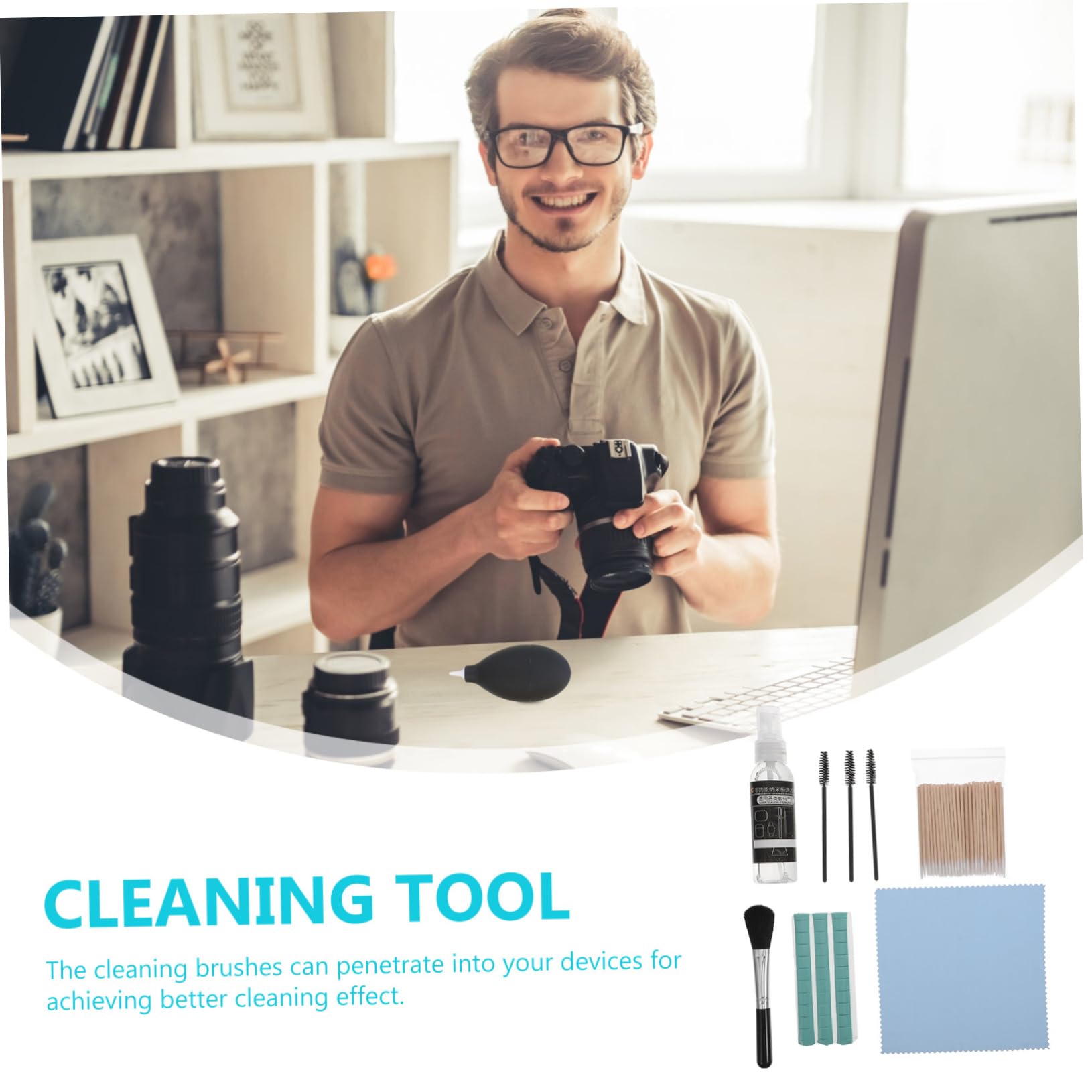 Angoily 1Set Professional Earphone Kit for Electronics Keyboards Phones and Cameras Portable Scratch Furry Brush for Deep Cleaning and Device Protection