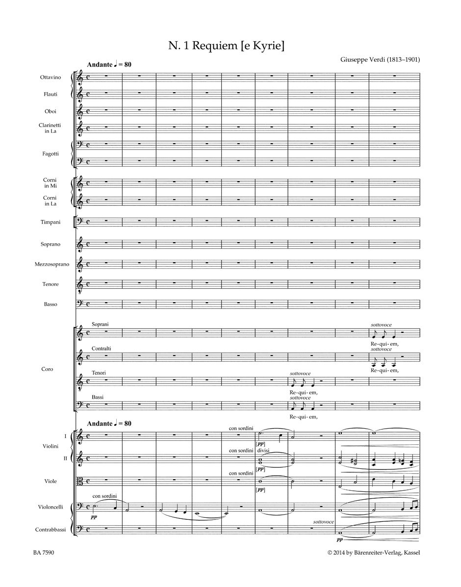 Messa da Requiem. Partitur: Dreisprachiges Vorwort (ital./engl./dt.). Ausführlicher Kritischer Bericht (engl.)