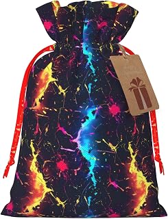 Hekroxu Gift Bag Reusable Wrapping Bag For Holiday Party,Cyberpunk Neon (9)