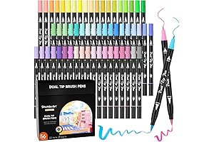 Shuttle Art 56 Pastel Colors Dual Brush Pen Art Markers