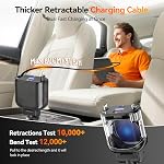 MAGJIEYX Retractable Car Charger Max 62W for Fast Charging iPhone 17/16/15Pro Max Plus,iPad,AirPods, Galaxy,Google, Type-C/Lightning/USB C/USB A Devices with Real QC 3.0 & PD 3.0 Car Adapter