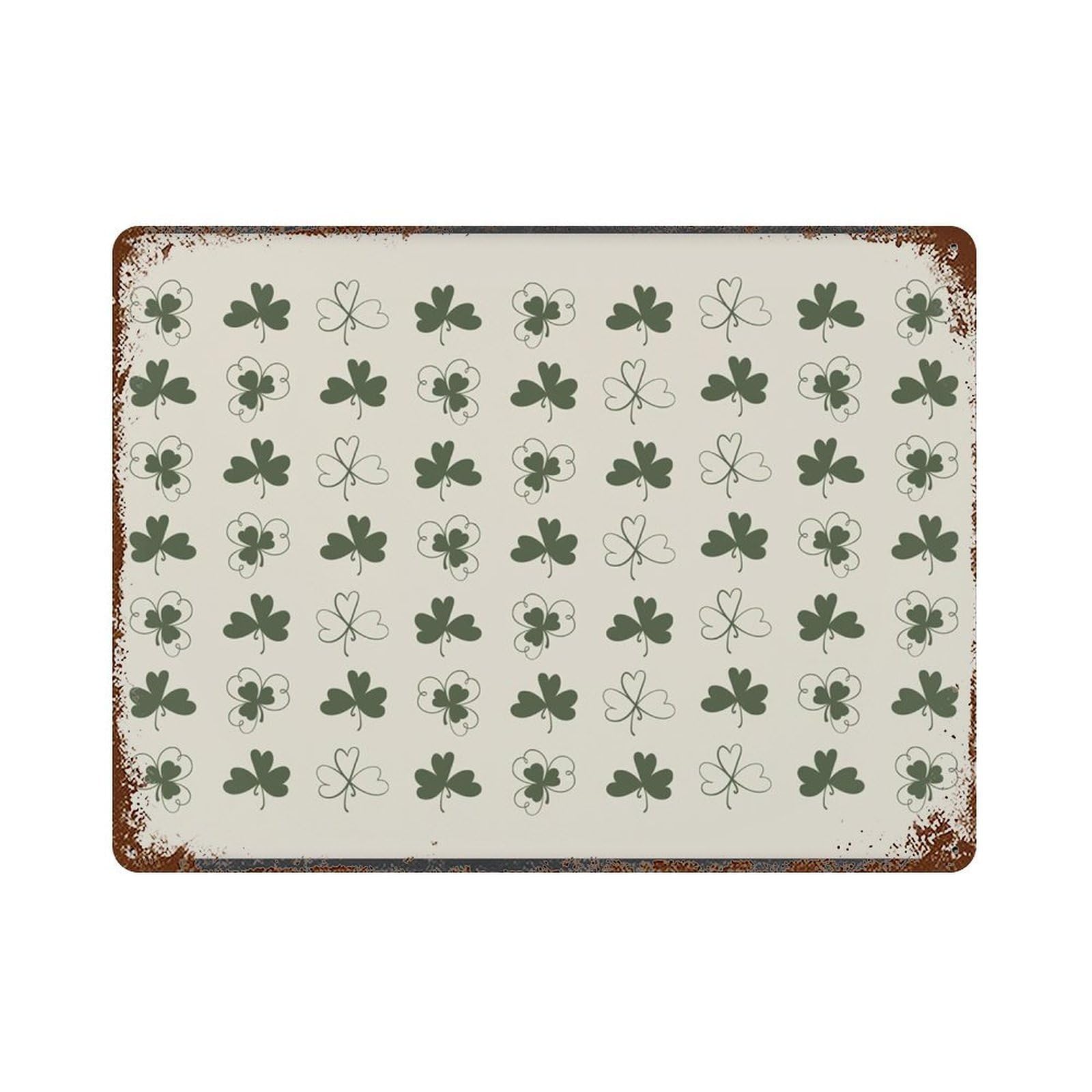 xiaoxiaoshen Vintage Boho Shamrock Pattern Wall Art, St. Patrick's Day Lucky Clover Wall Decor Art Metal Tin Poster Modern Home Decor Art Home Bar Shop Decorations Vintage Sign 30x40cm