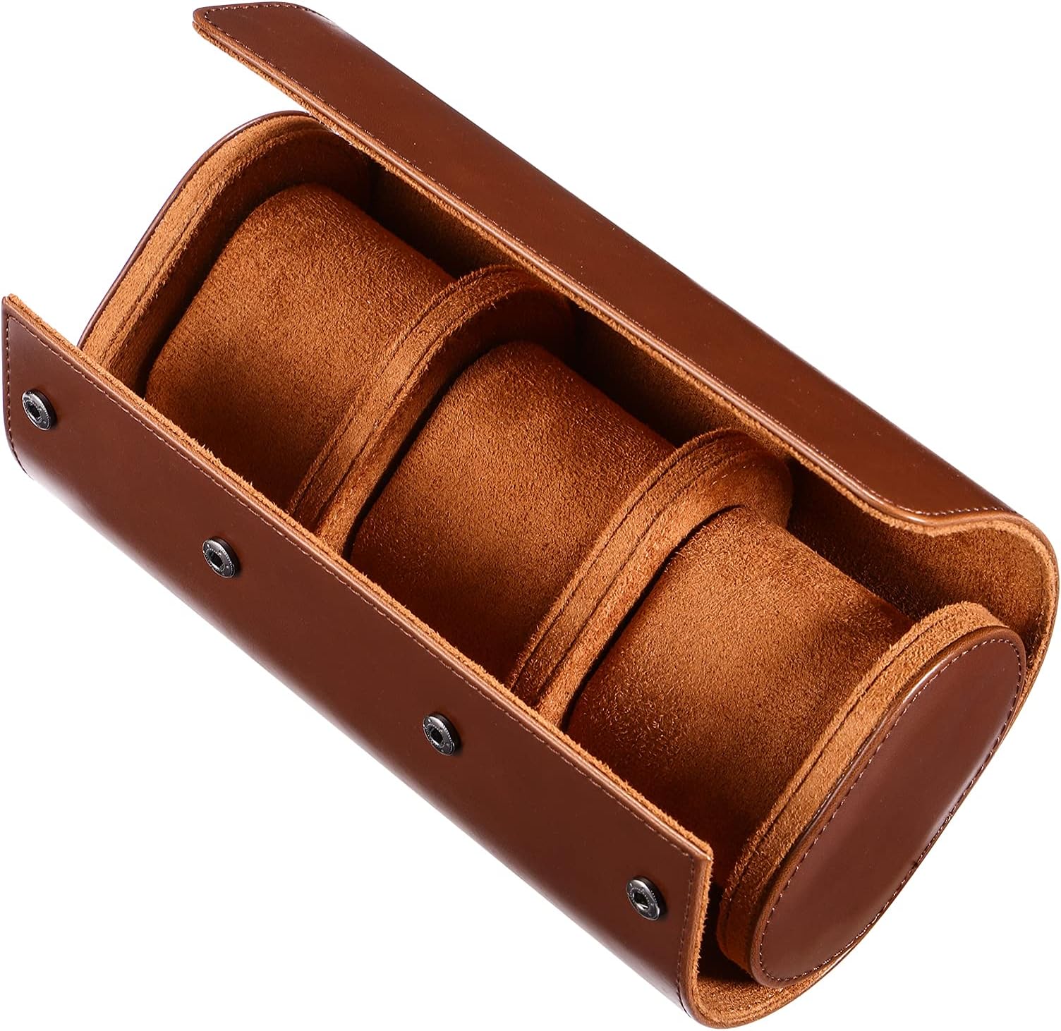 Uhrenrolle Für 3 Uhren - Schwarze PU Leder Box Mit Samtfutter