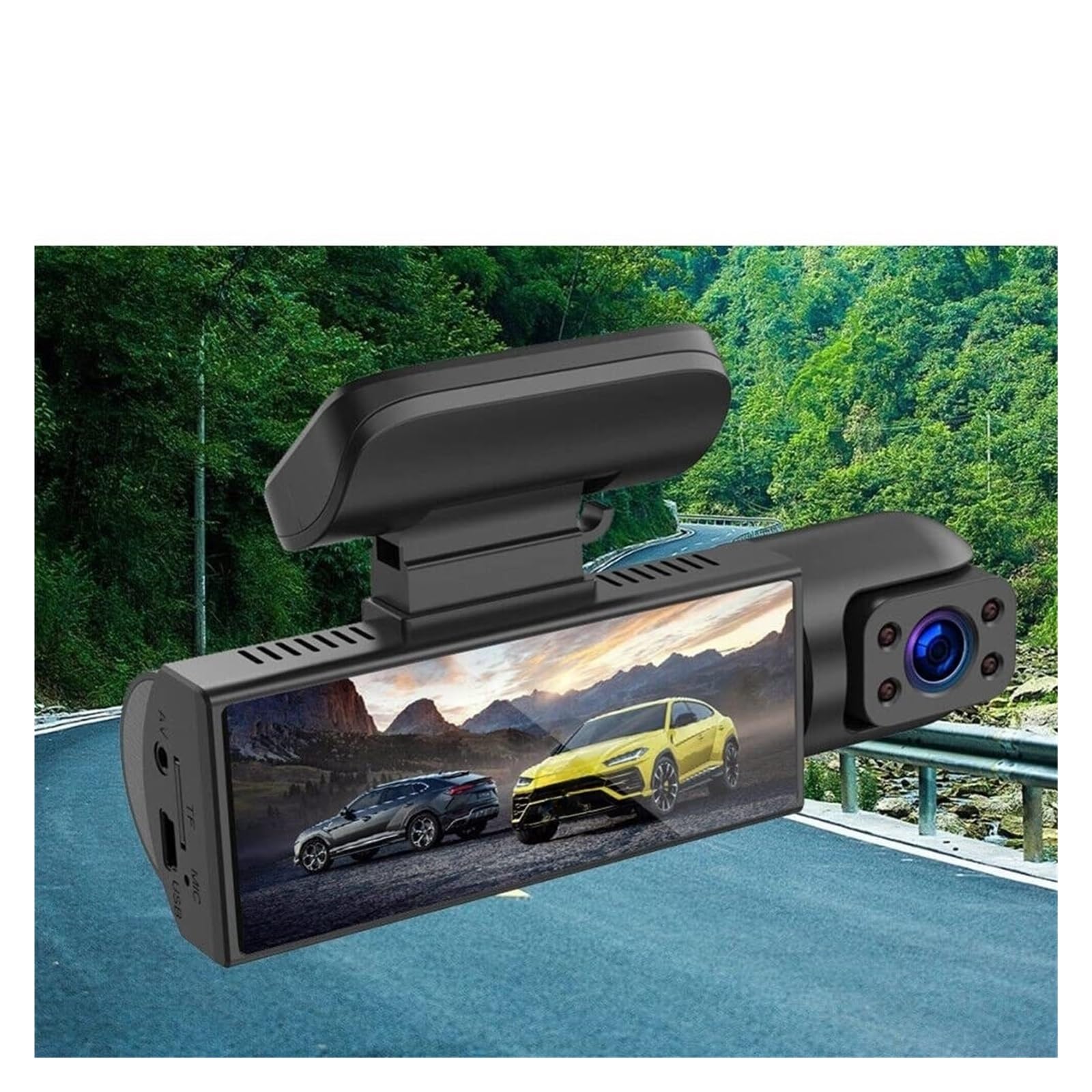 Dash CAM Grabadora de conducción de Doble Lente de 3,16 Pulgadas Cámara Frontal Interior Sensor G Visión Nocturna Gran Angular Coche Dvr