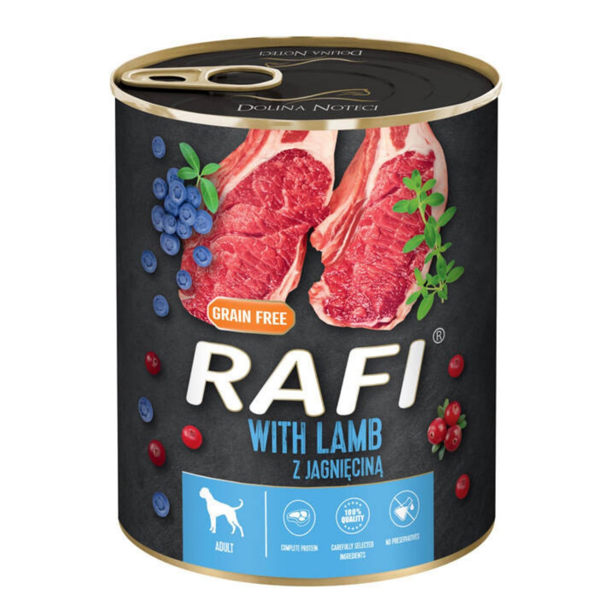 Rafi Complete Wet Dog Food with Lamb for Adult Dogs 800g Can