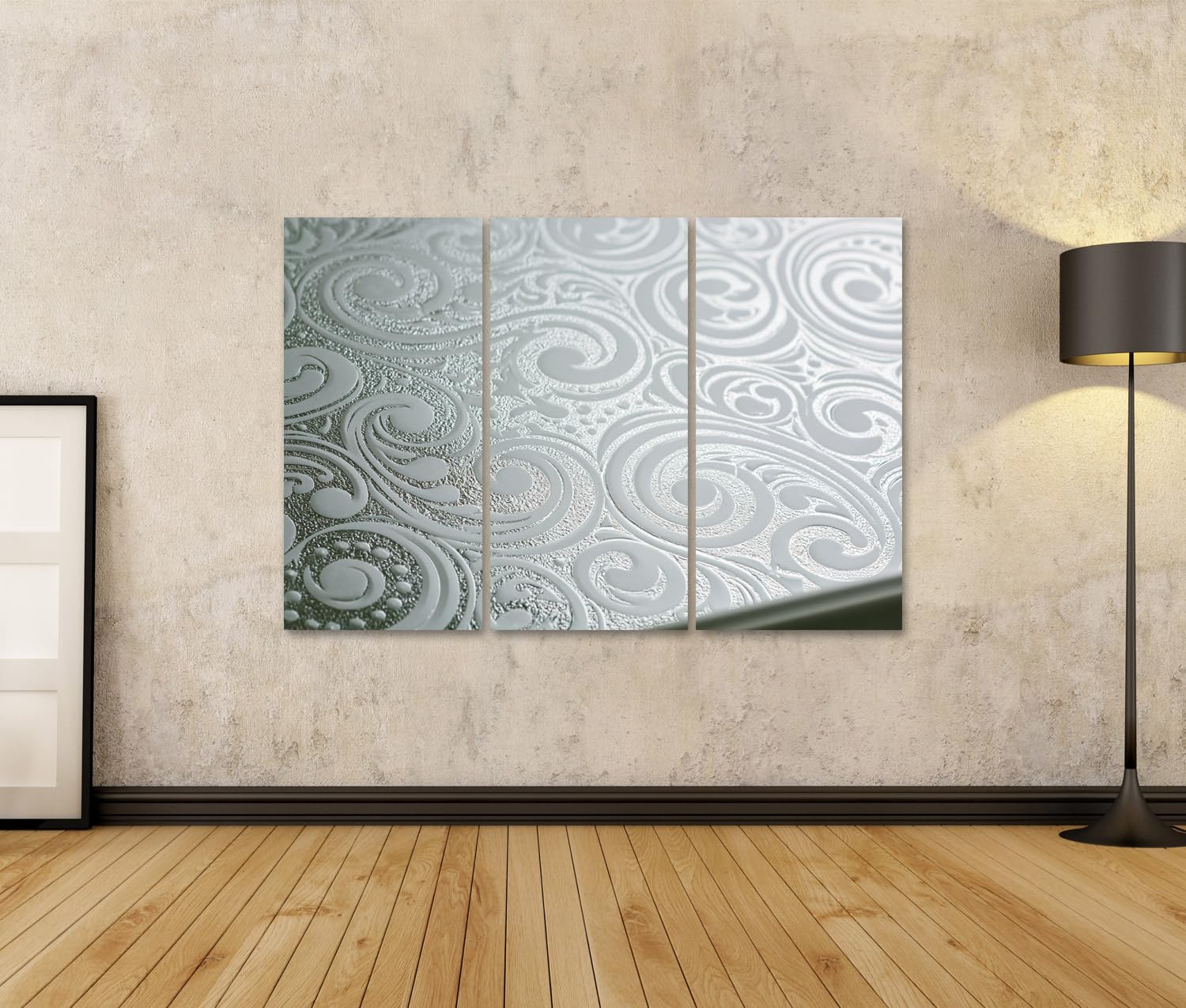 islandburner Tableau sur toile - Design élégant en verre - Pour salon - Parfait pour les amateurs de style - 3 pièces