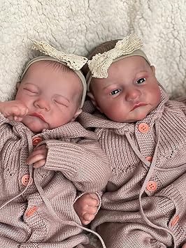 iCradle 19 Inch Reborn Baby Dolls Twins,Newborn Baby Dolls Silicone Baby Girl Boy Weighted Body,Clothes and Bottles for Kids Age 3+