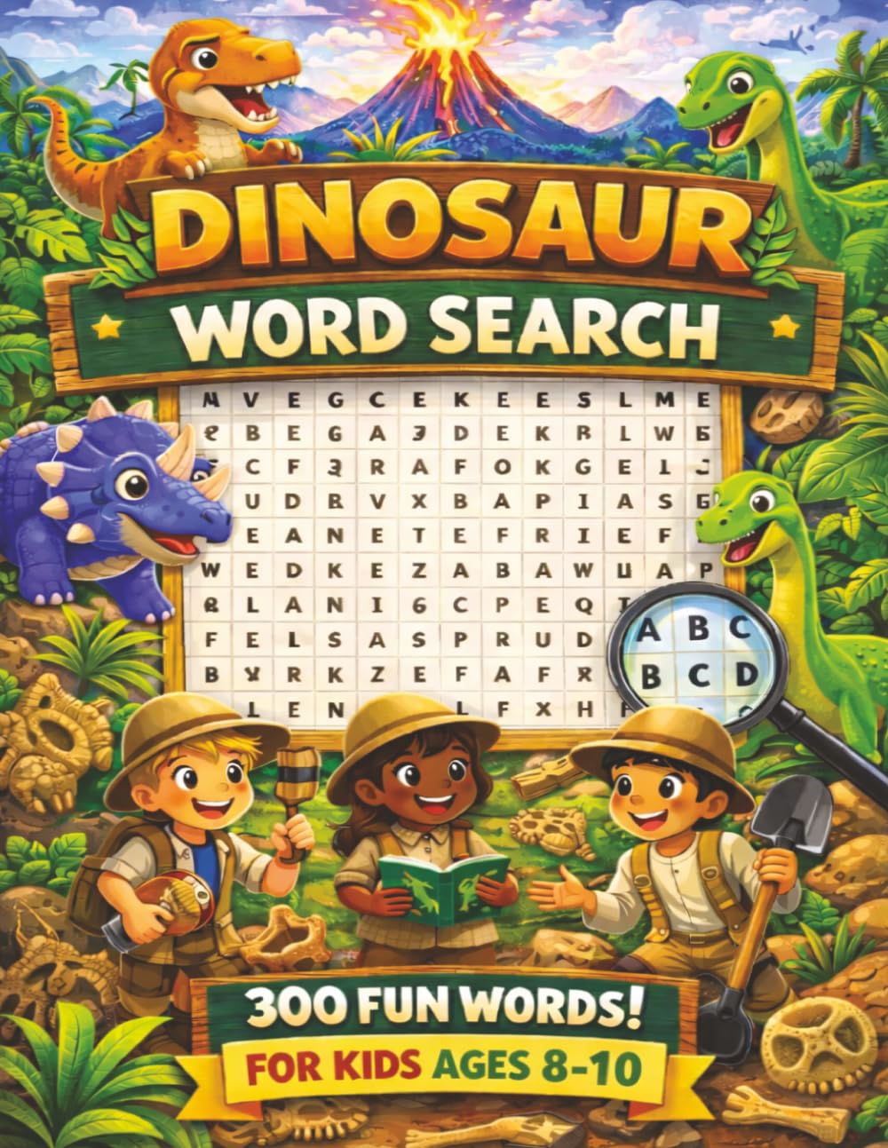 Dinosaur Word Search for Kids ages 8-10: 50 Jurassic-Sized Puzzles for Dino-Crazy Kids! Fun and Educational! Roaring Puzzles for Future ... word search puzzle books for kids)