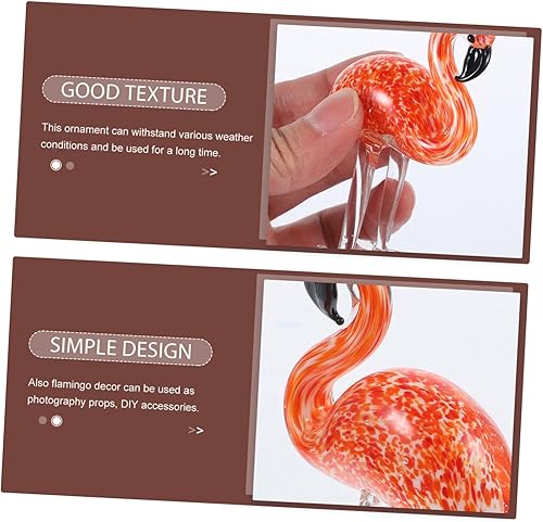 Miniatura 7 de Decoración de flamenco Ornamento de vidrieras Cristal Flamingo Modelo Escritorio único Dec