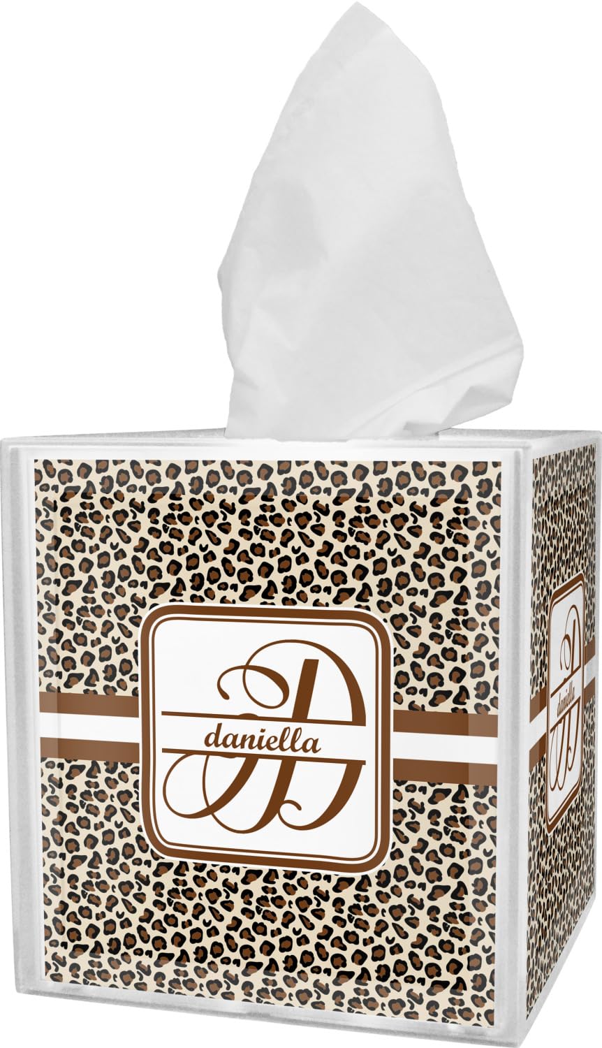 RNK Shops Personalized Leopard Print Tissue Box Cover