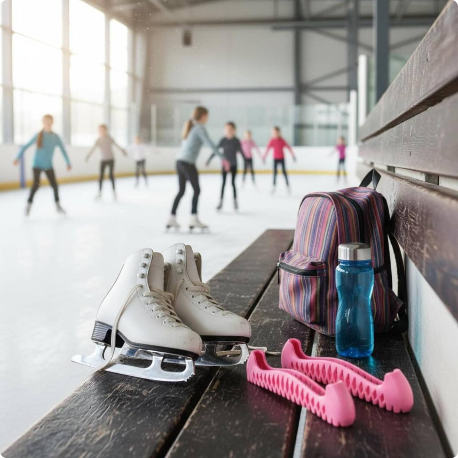 Skate Schutzabdeckung Zum Schutz der Schlittschuhkanten Verschleißfestes TPU Flexibler Überzug Dehnbar Passend für Viele Größen für Reisen Umkleide Training, Pink, 41-47