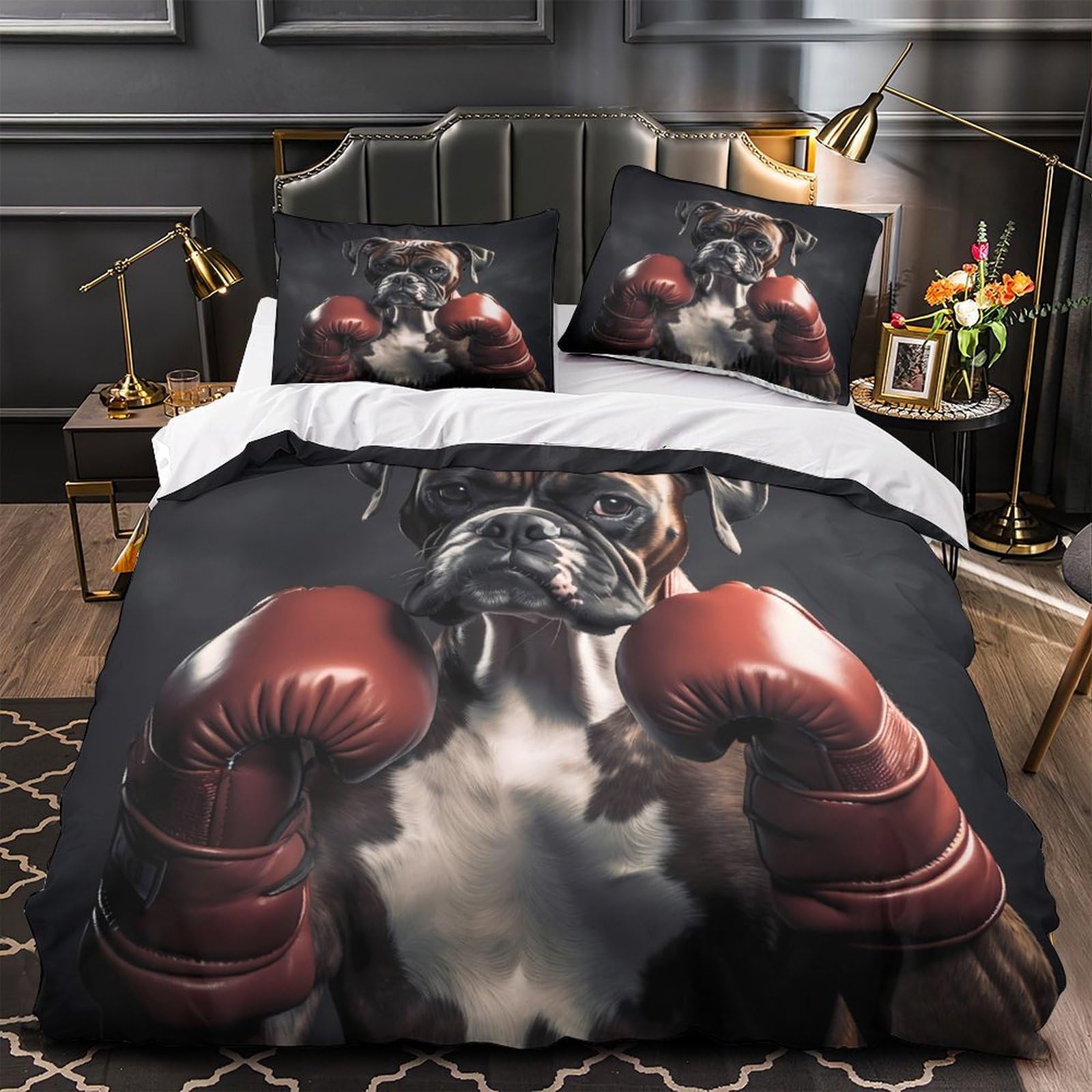 Parure de Lit Boxer Hypoallergénique avec Zip Invisible