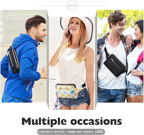 Miniatura 3 de Riñonera para mujeres y hombres, riñonera para niñas, niños, adolescentes con múltiples bolsillos, bolsos casuales de cadera para viajes,