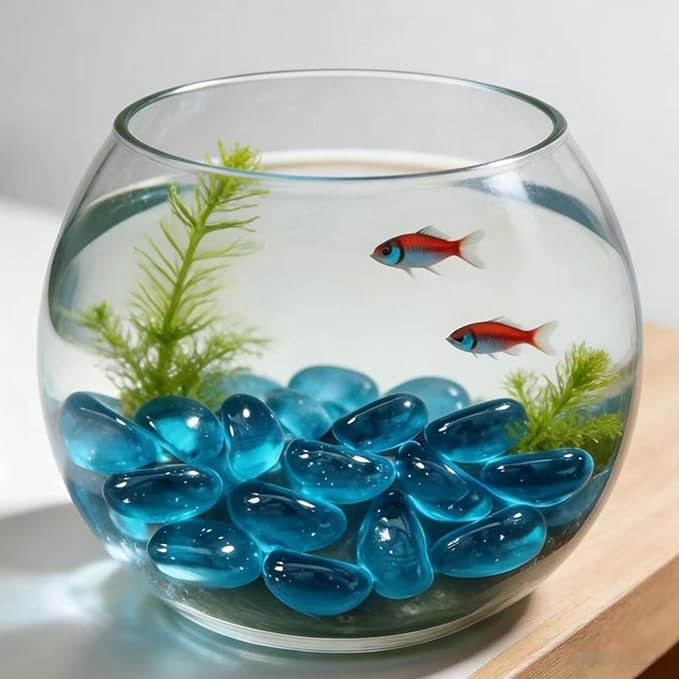 Piedras de Vidrio Marino Azul 0.55LB para Acuario Decoración miniatura 2