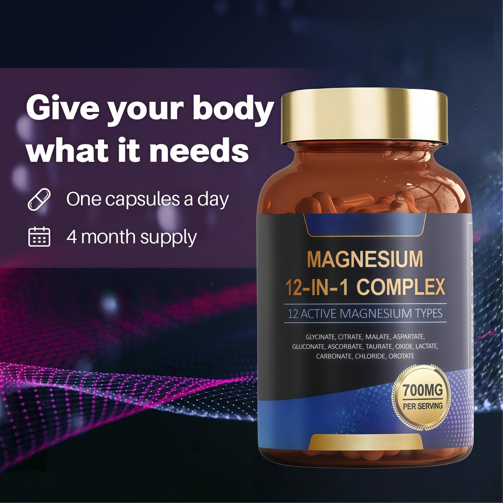 Mit Magnesium angereicherte Körperpflegekapseln, Multi-Typ-Magnesiumkomplex-Pflegemischung, natürliche mineralische Körperpflegekapseln
