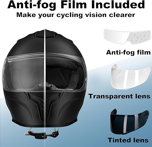 Miniatura 3 de Favoto Casco integral para motocicleta, aprobado por DOT + cubierta de motocicleta Favoto impermeable para exteriores, todas las estaciones