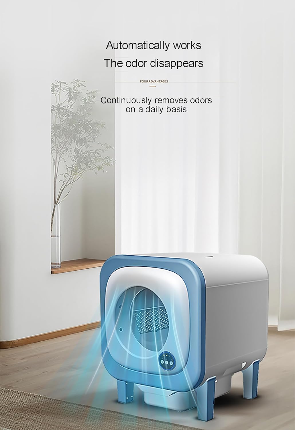 Automatic Cat Litter Box Self Cleaning, APP Control and Video Surveillance, 72L Ultra-Quiet, Gravity Sensor, Automatic Work, Fresh Air System