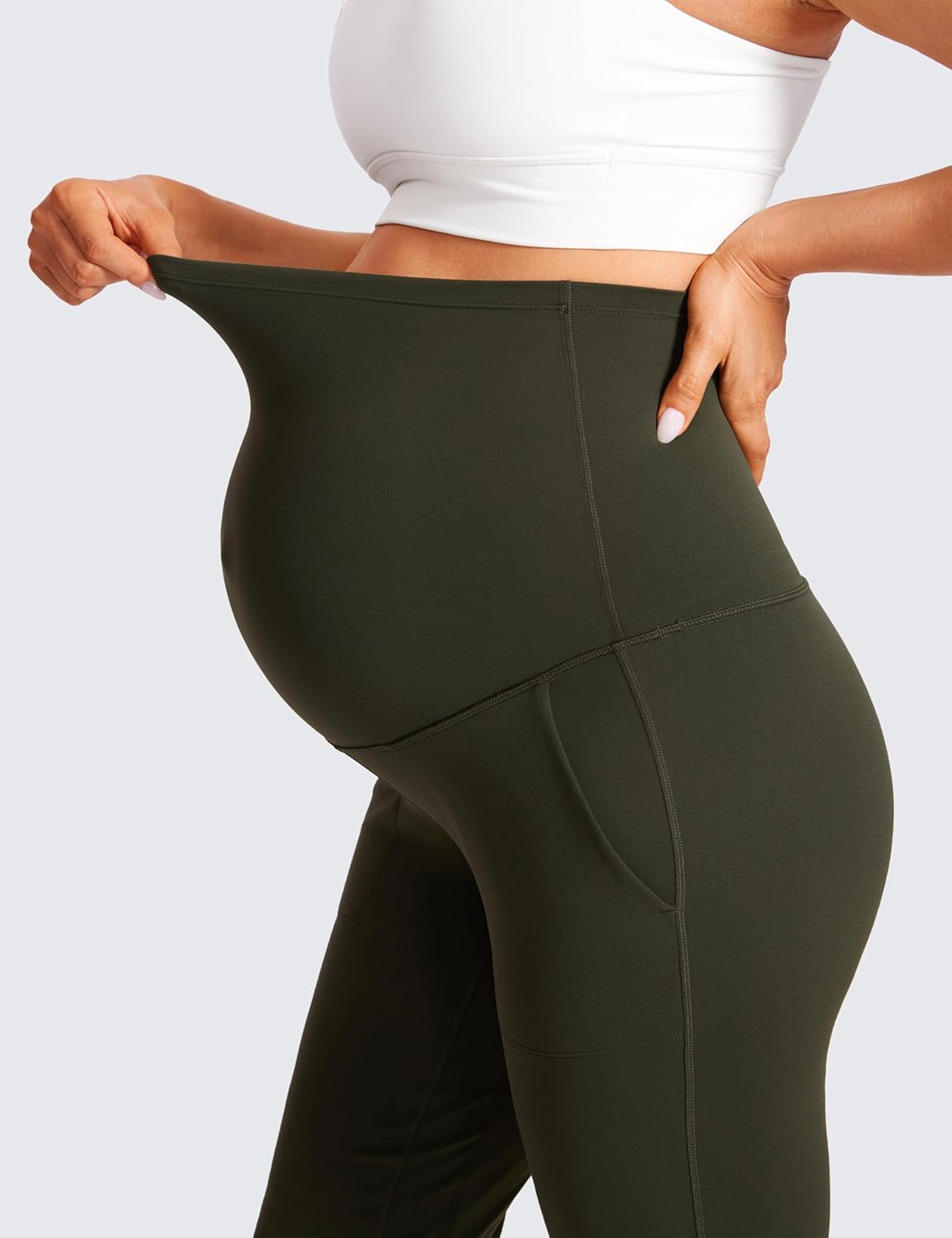 CRZ YOGA Butterluxe Maternity Joggers Pockets 27" - Workout Active Yoga Pregnancy Womens Pants Over The Belly Soft - Image 5