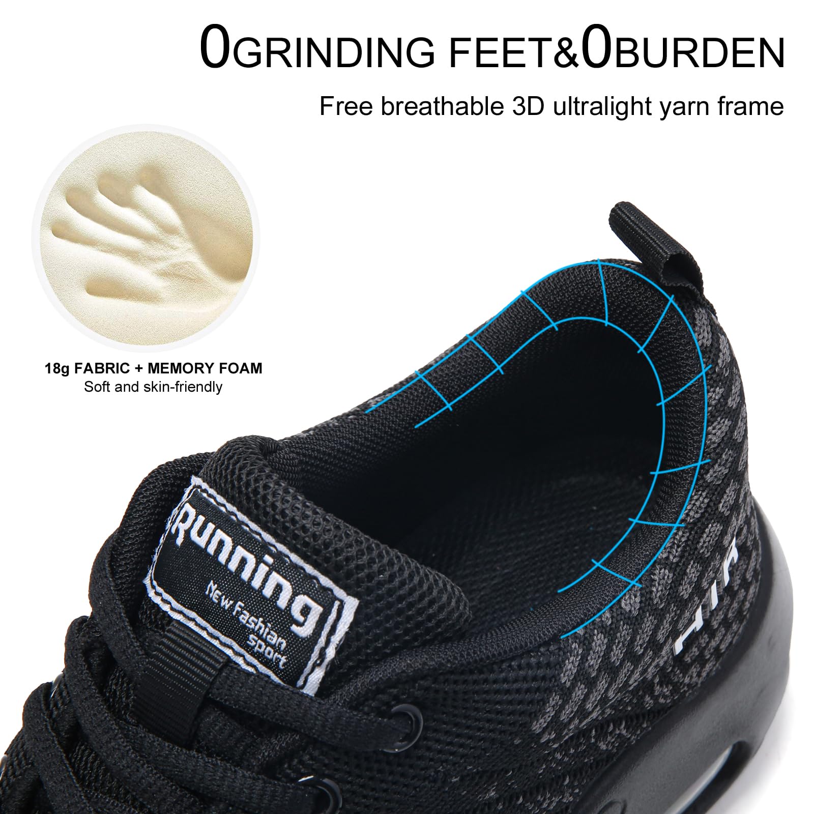 Womens Trainers Air Cushion Arch Support Memory Foam Sneakers