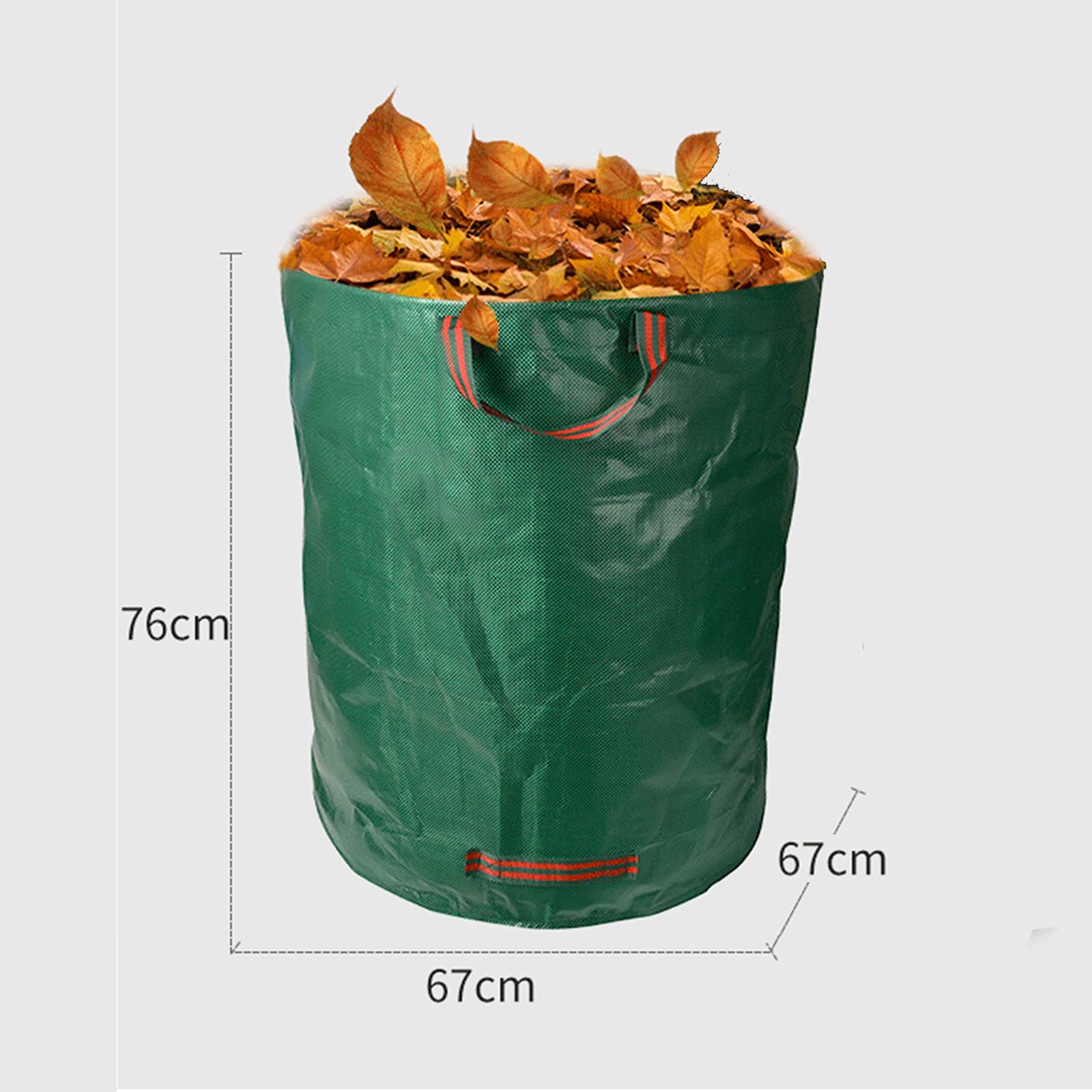 Sacchi per Rifiuti da Giardino, Grandi Sacchi per Rifiuti Pesanti con Manici, Sacchetti per Erba in Foglia Antistrappo Impermeabili,Verde