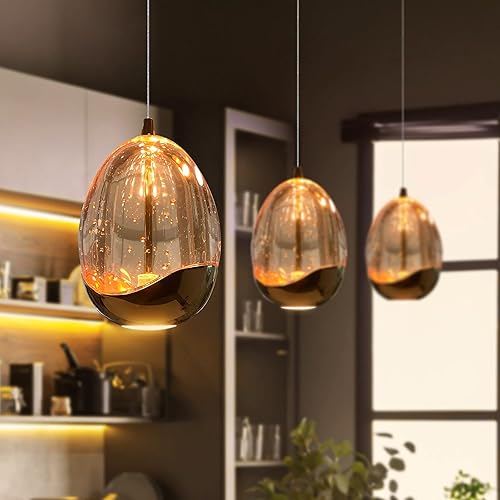 Miniatura 4 de VONN Lighting Venezia VAP2201GL - Lámpara colgante LED integrada de 3.5 pulgadas, con certificación ETL, altura ajustable, con pantalla de cristal