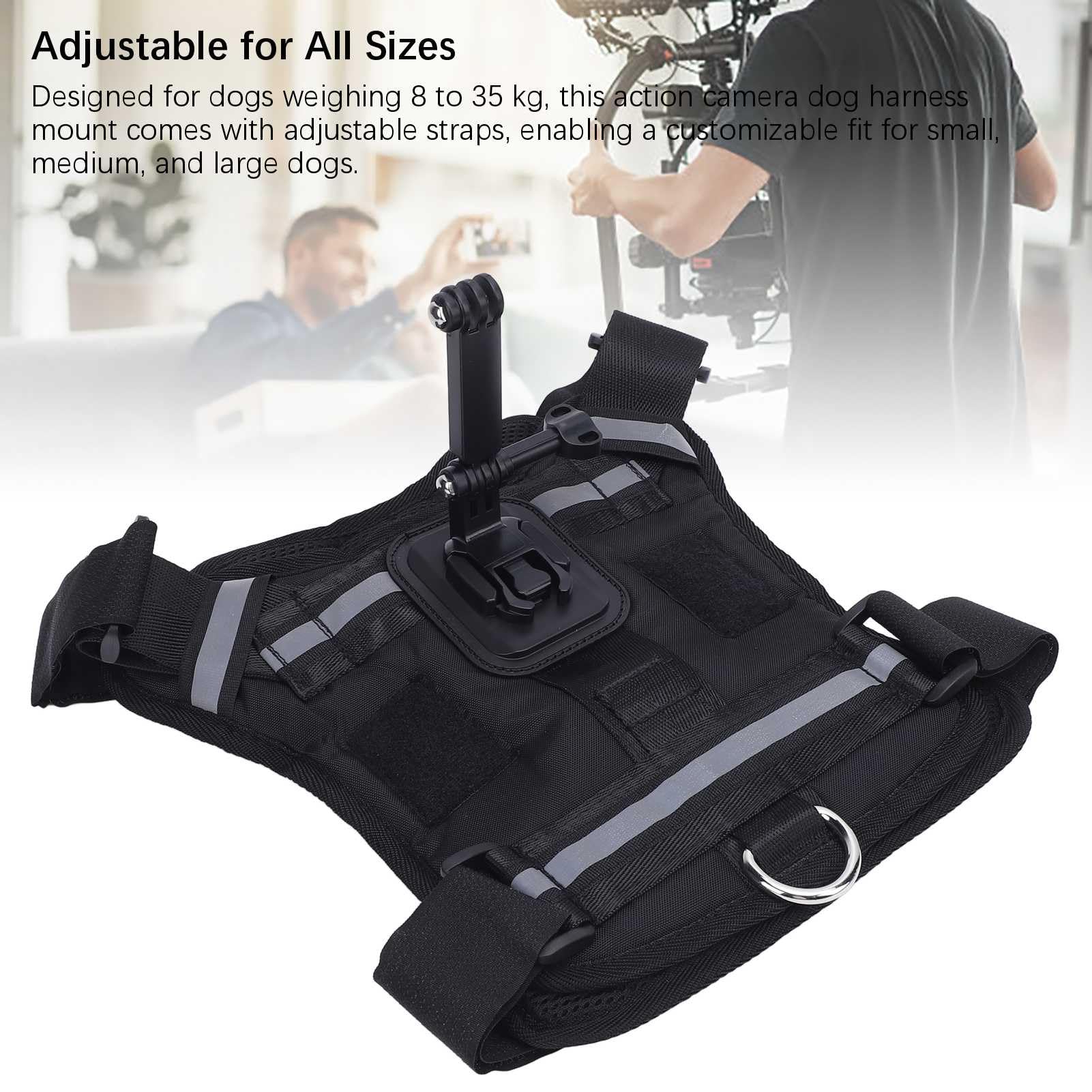 Montaggio del Cablaggio per Cani per GO Pro, Gilet di Cablaggio per Cani Regolabili, Cassetta per Animali Domestici per Animali Domestici, per le Telecamere di Azione