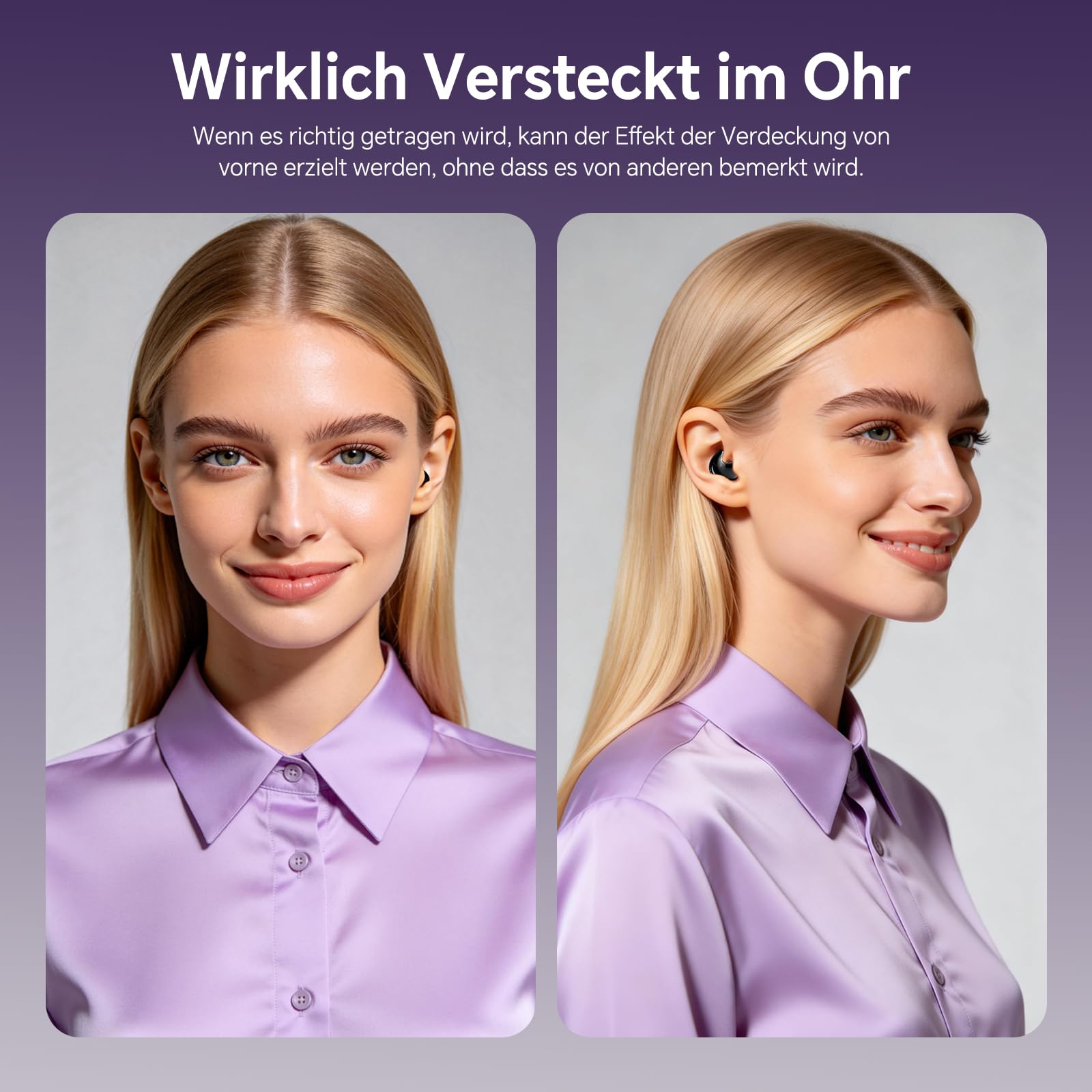2 pares de mini auriculares invisibles inalámbricos Bluetooth para orejas pequeñas | Auriculares para dormir de lado para dormir de lado, auriculares inalámbricos Bluetooth para dormir