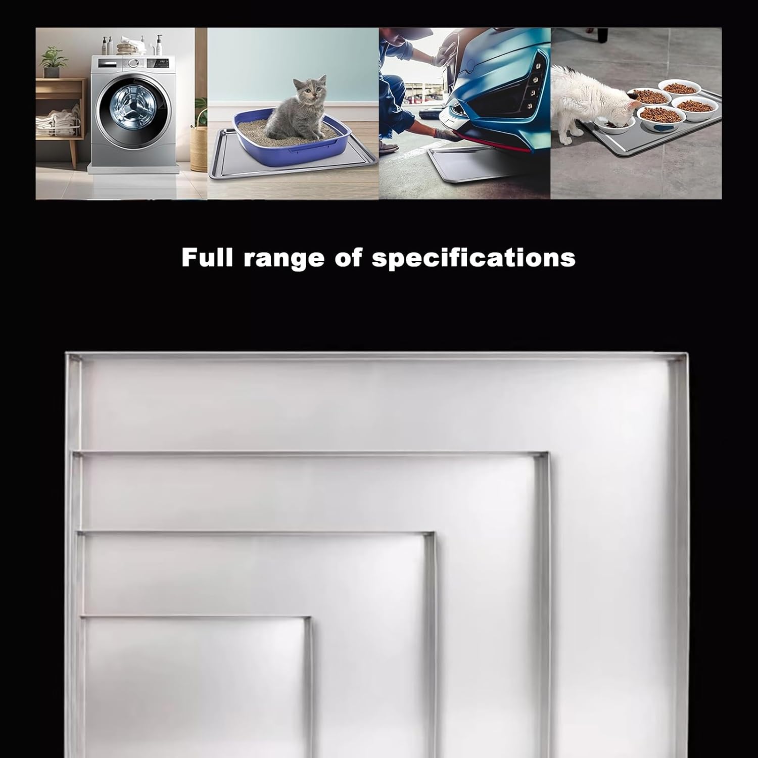 エアコンの排水トレイ エアコン排水パン、ユニバーサル エアコン室外機用のドレンパン 汎用水受け皿 コンディ 厚さ0.8mmのステンレ