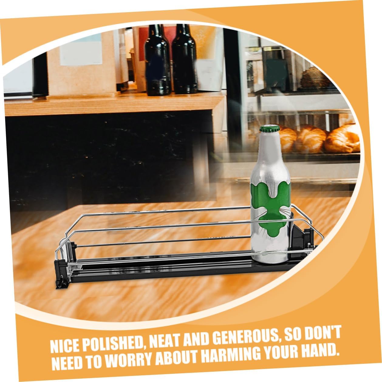 Automatic Pusher Drinks Organizer for Fridge Self-pushing Soda Can Dispenser Easy Install Beverage Organizer for Soda and Beer Cans Smooth Polished Surface Practical Space Saver