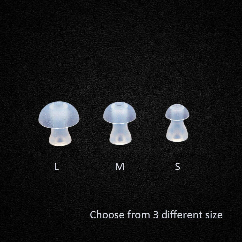 FCS Ear Tips Silicone Earplug Domes for BTE and Pocket Hearing Instruments Ear Tip Replacement with Tube and Elbow Connectors (18 Pc. Small- 8mm)