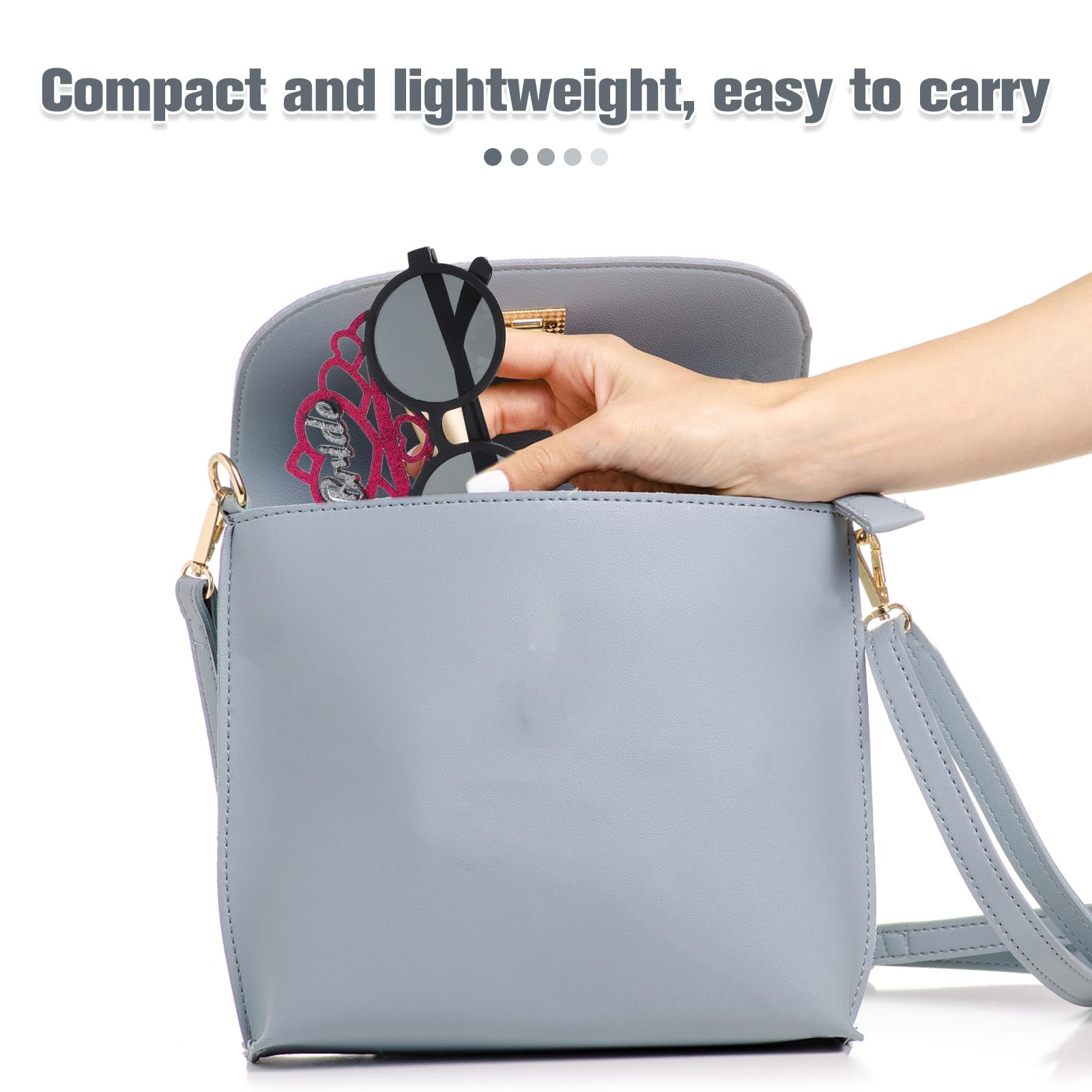 LOGOFUN 3PCS Bride Sunglasses Bachelorette Party Glasses Bride To Be Eyewear with Crown for Wedding Celebration Bridal Shower Party Supplies