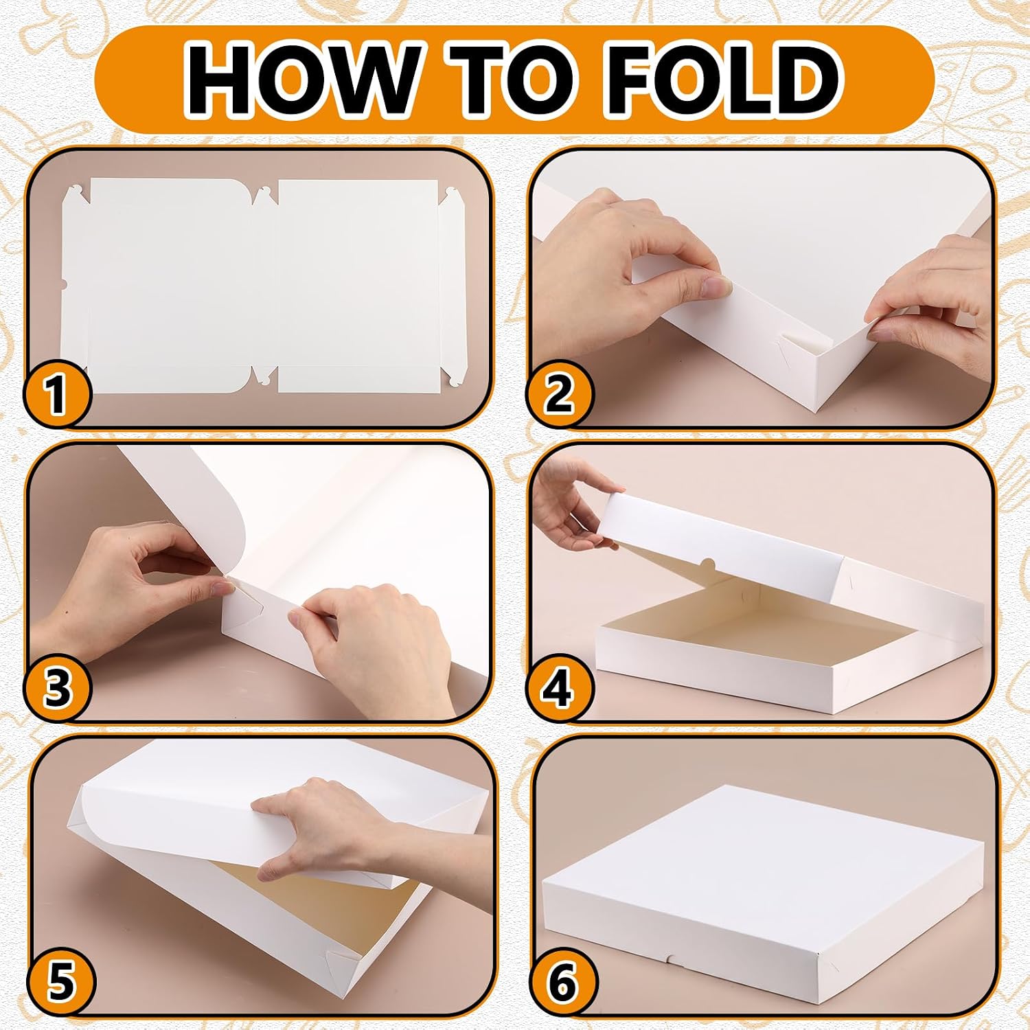 40 Pcs Pizza Boxes 12 x 12 x 2 Inch Cardboard Pizza Box Thin White Pizzas Cardboard Box Takeout Containers Packing Boxes Blank DIY Container Bulk Holder for for Homemade Cake, Food and Craft