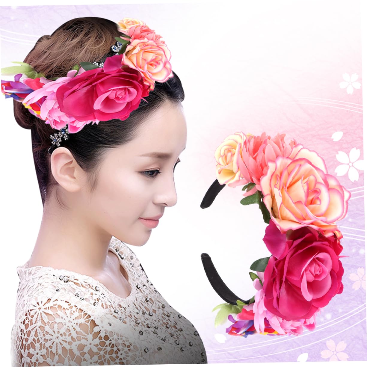 Beavorty 3 Piezas De Halloween Gomas De Pelo Niña Cintas Para El Cabello Para El Cabello De Las Mujeres Diadema Bohemia Novia Para El Cabello Niña De Las Flores