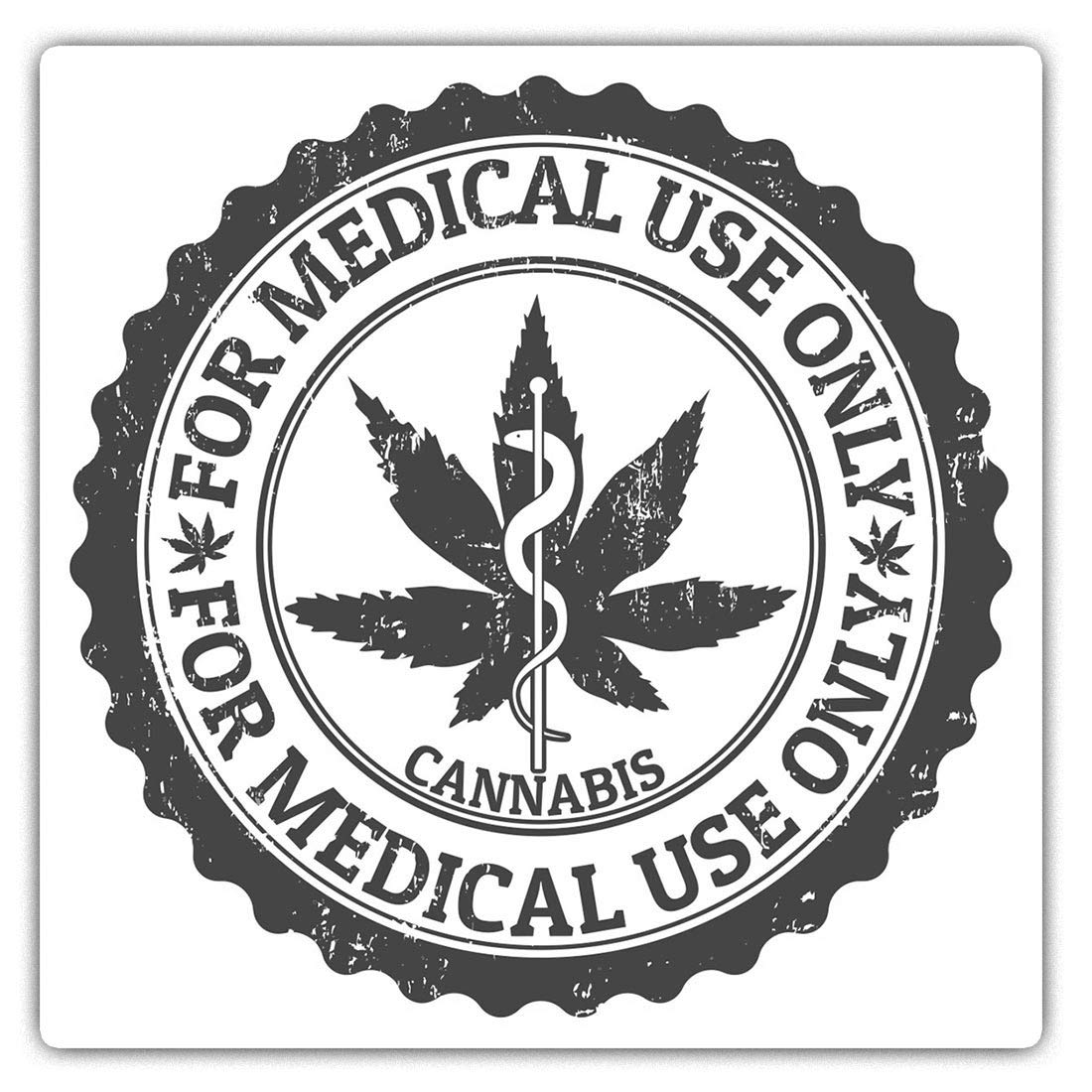 Destination Vinyl Ltd Multi 2 X 7.5Cm Square Vinyl Stickers - Cannabis Medical Use Only Sign Decals 39982