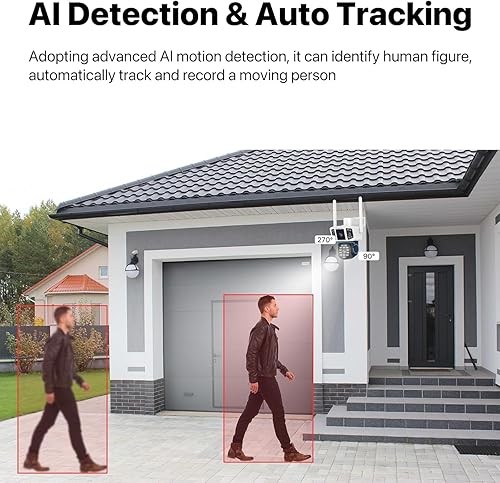 Miniatura 5 de VSTARCAM Cámara de seguridad para exteriores inalámbrica, lente dual 2K con pantalla de 3 vías, vista de 360, visión nocturna a color, detección de