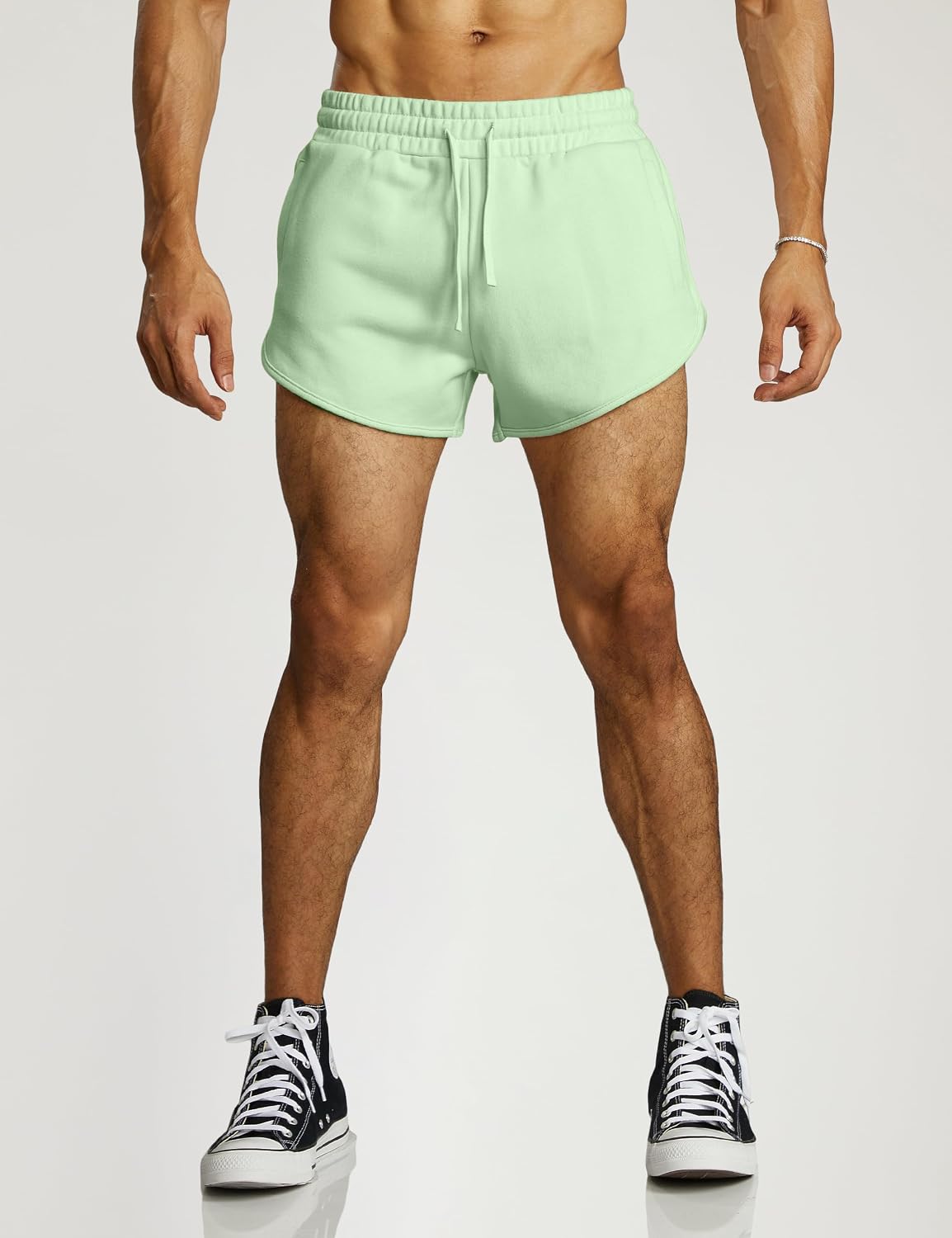 Ouber Men's 3" Gym Workout Short Casual Cotton Bodybuilding Shorts Running Athletic Short with Pockets image 4