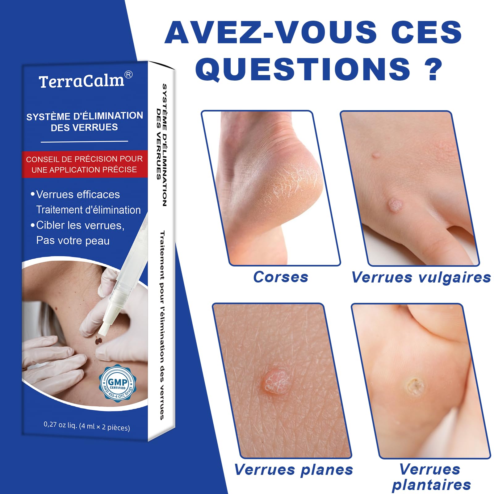 Stylo anti-verrues 2Pcs (4ml) pour le corps et les mains