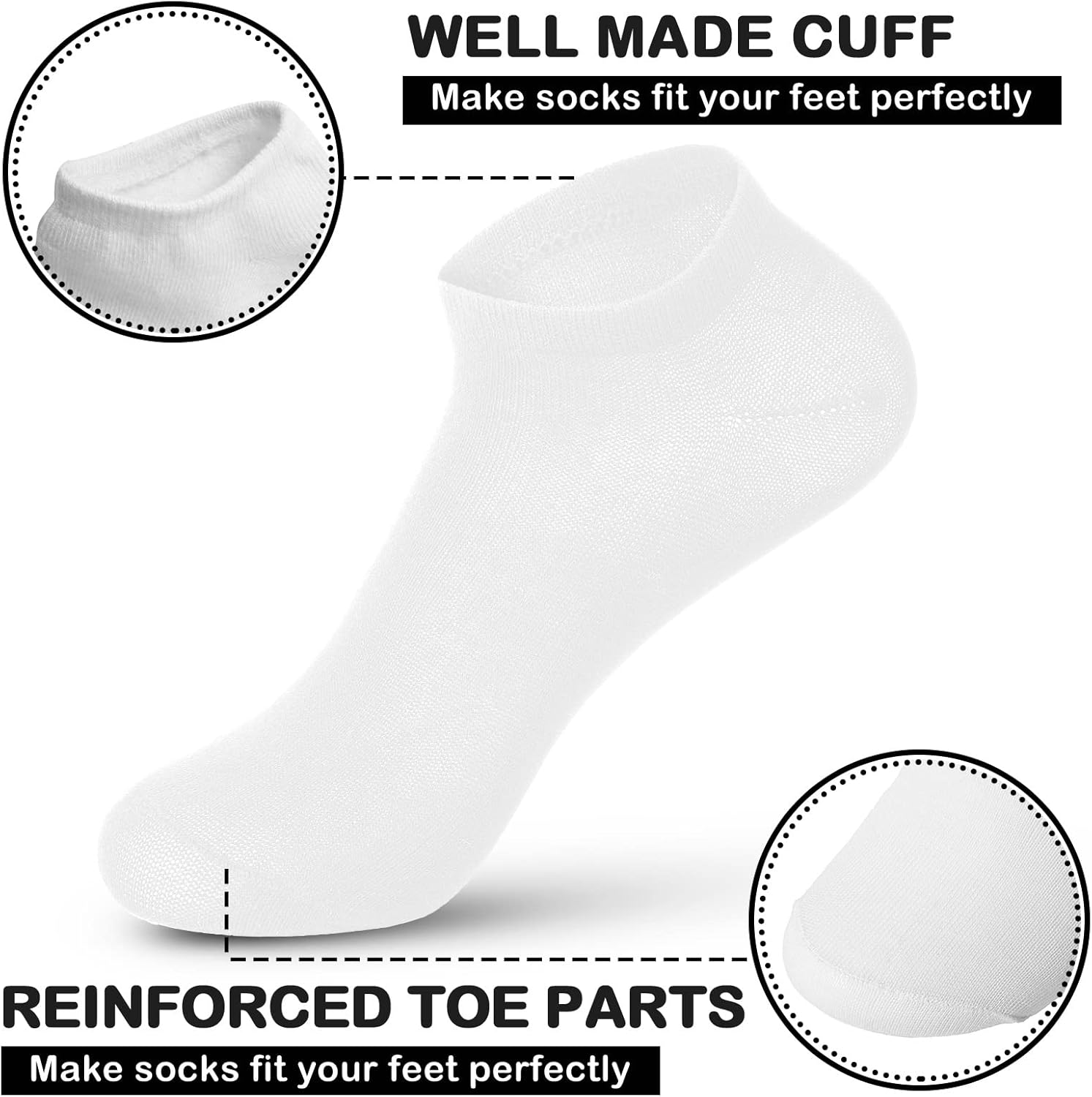 JaGely 100 Pairs Low Cut Ankle Socks Bulk for Women Men Thin Breathable Casual No Show Athletic Cotton Socks - Image 4