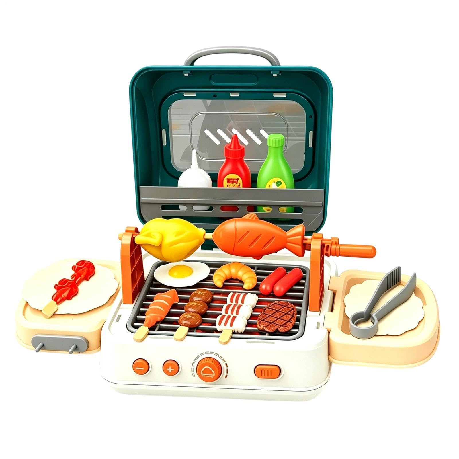 Set Giocattolo Barbecue per Bambini Set Cucina Barbecue Interattivo con | Cucina da Per Bambini e Bambine, Viaggio, Campeggio, Festa di Compleanno