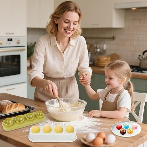 Miniatura 5 de Kit de 301 moldes redondos para tartas, 4 cavidades circulares para hacer pasteles, cortador de prensa y empujador, palitos y envoltorios, lazos