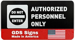 Authorized Personnel Only Sign - Signs for Business - Includes Adhesive Strips - Modern Signs for Offices, & Restaurants - 7"W x 3"H Plastic - Made in USA