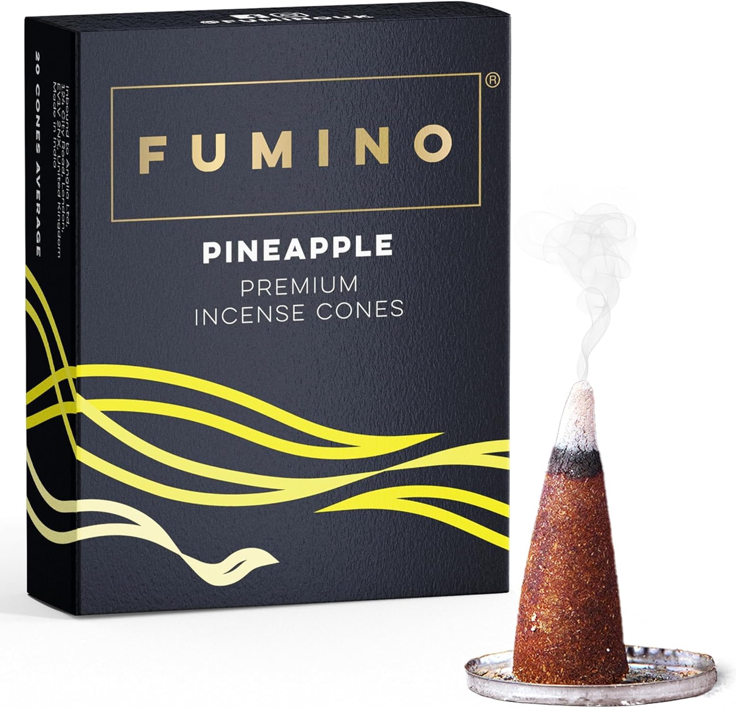 FuminoPineapple Fresh Incense Cones 20 per Box Masala Agarbatti Joss Scent Fragrance for Relaxation and Meditation, Home and House Decor