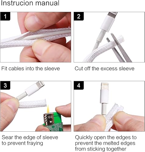 Vista 31 de Alex Tech - Malla protectora de cable de 25 pies y 1.25 de pulgada, abierta, para cable USB, cable de alimentación, de audio y video; protege